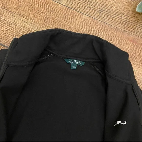 Ralph Lauren Sporty Black Zip Up Jacket, Quilted Accent, Pockets - Picture 7 of 12